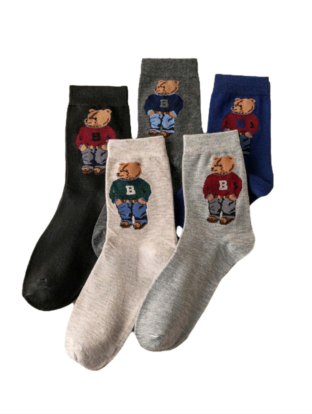 5 Pair Of Thick Bear Novelty Socks